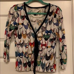 Anthropologie Adorable All-Over Shoe Print Sweater